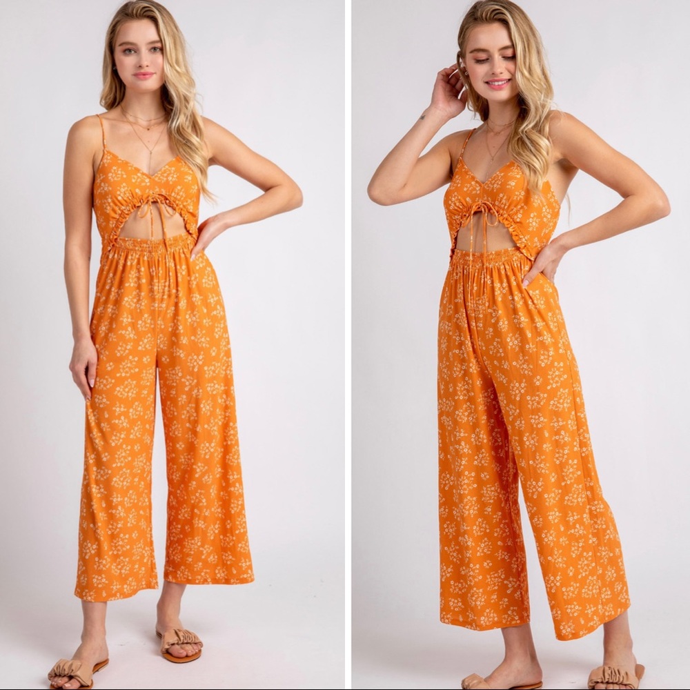 Adorable Cut-Out Wide Leg Jumpsuit